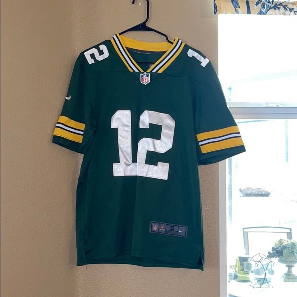 Nike Green and Yellow Men's Jersey